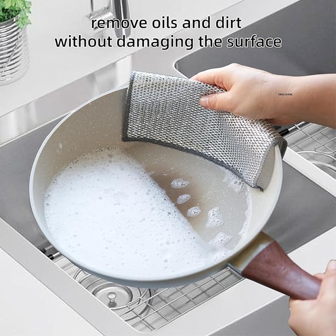 Combo Deal Disposable Food Cover Plastic Wrap 100 Pcs + 2 Pcs Dishwashing Rug