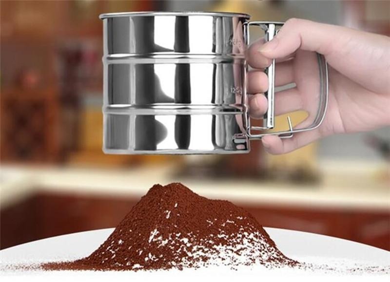 Flour Sifter, Stainless Steel Sifter for Baking, Double Layer Fine Mesh Baking Sifter