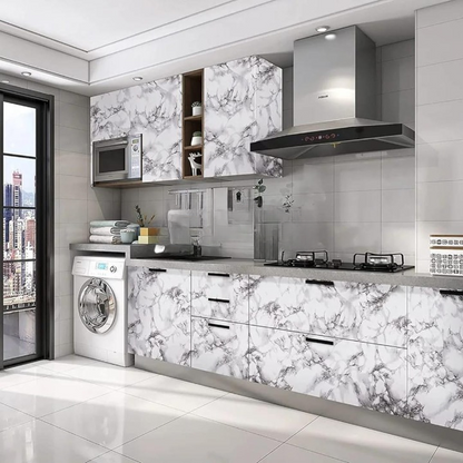 Self Adhesive White Marble Sheet Sticker For Kitchen, Cupboard, Wall – Anti Oil And Heat Resistant Wallpaper (60 x 200 cm)