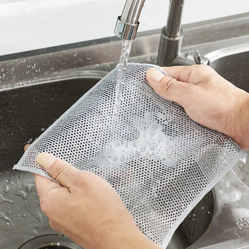 Combo Deal Disposable Food Cover Plastic Wrap 100 Pcs + 2 Pcs Dishwashing Rug
