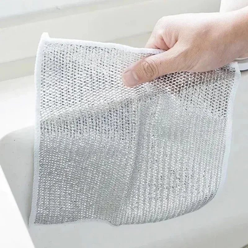 Combo Deal Disposable Food Cover Plastic Wrap 100 Pcs + 2 Pcs Dishwashing Rug