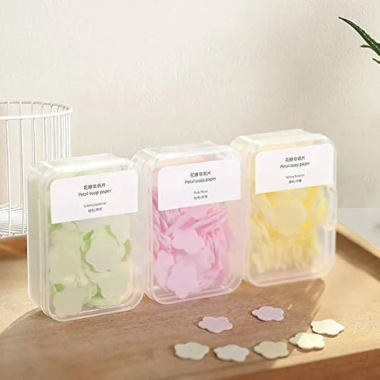 Pack of 2 Portable Disposable Soap Tablets – 50 Sheets per Box