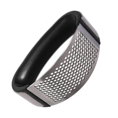 Manual Garlic Press Rocker with Handle – Stainless Steel Garlic Crusher, Squeezer, Slicer & Mincer