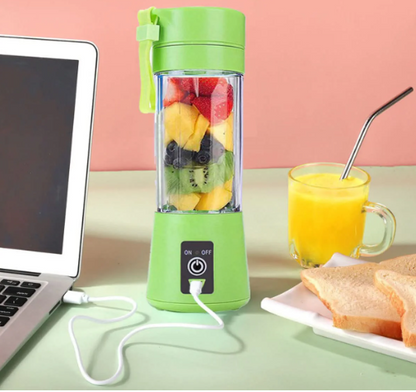 Rechargeable Portable Mini Juicer Blender – 6 Blades, 380ml Outdoor Juicing Cup