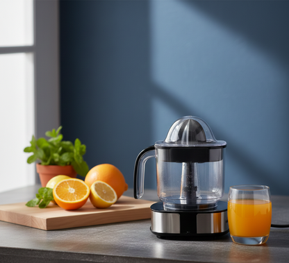 Premium Stainless Steel Electric Citrus Juicer: High-Efficiency Pulp-Control Extractor with Integrated Measurement Pitcher