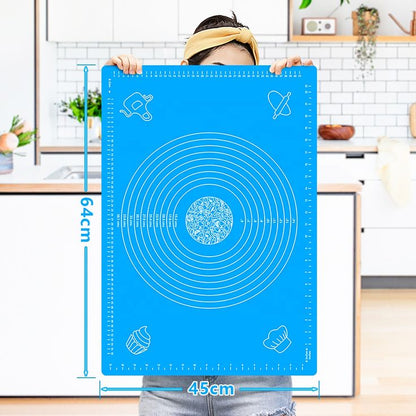 Large Silicone Baking & Rolling Mat with Measurement Guide